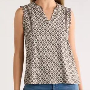 Lucky Brand Sleeveless Patterned Top